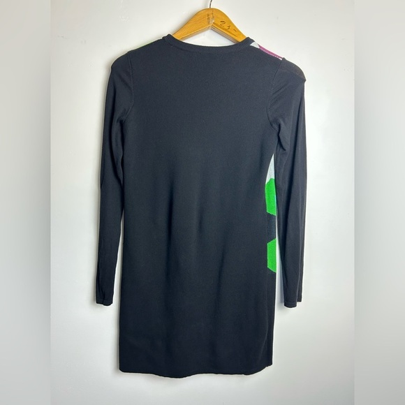 TIBI Xs Geometric Pattern Long Sleeve Sweater Dress Women Old Money Modal cotton - Picture 4 of 15